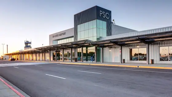 A regional airport terminal building